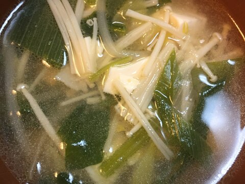 えのきとネギの中華スープ